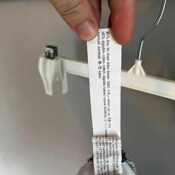 Zara Basic Linen Style Pants White & Blue Stripes Size small - Picture 11 of 14